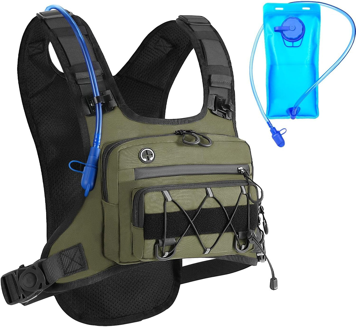 Running Vest 2L Water Bag is Suitable for Cycling, Mountain Reflective,Lightweight Breathable,Equipped Adjustable Shoulder Strap Phone Pocket for Men's and Women's Cross-Country Running