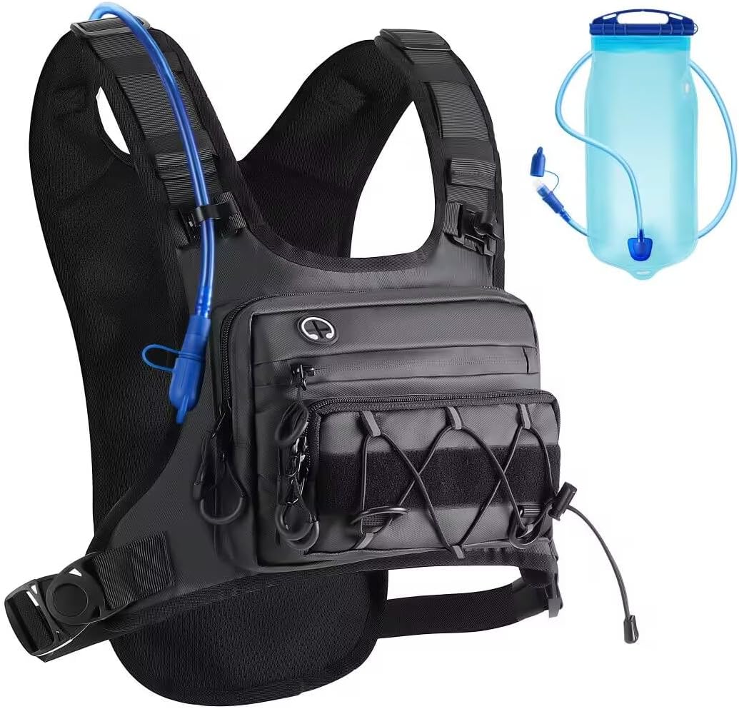 Running Vest 2L Water Bag is Suitable for Cycling, Mountain Reflective,Lightweight Breathable,Equipped Adjustable Shoulder Strap Phone Pocket for Men's and Women's Cross-Country Running