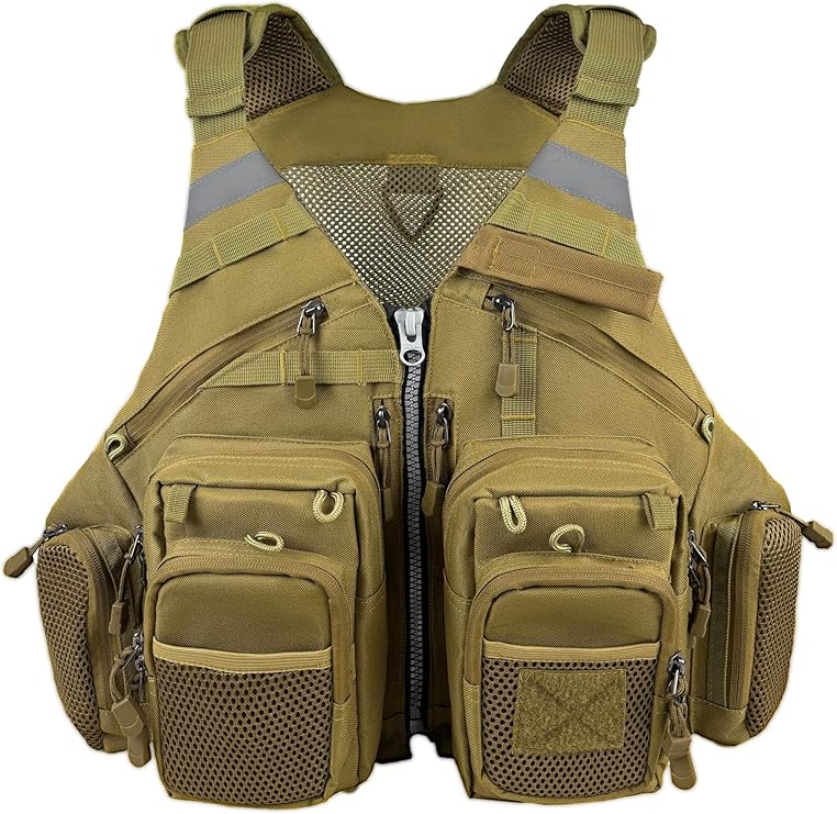Fishing vest, breathable, multiple adjustable pockets, suitable for both men and women