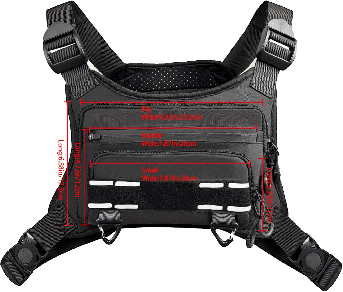 Breathable Chest Bag with Phone Pocket & Night Safety Strips—Ideal for Snowboarding, Cycling, Running, and Streetwear Style.