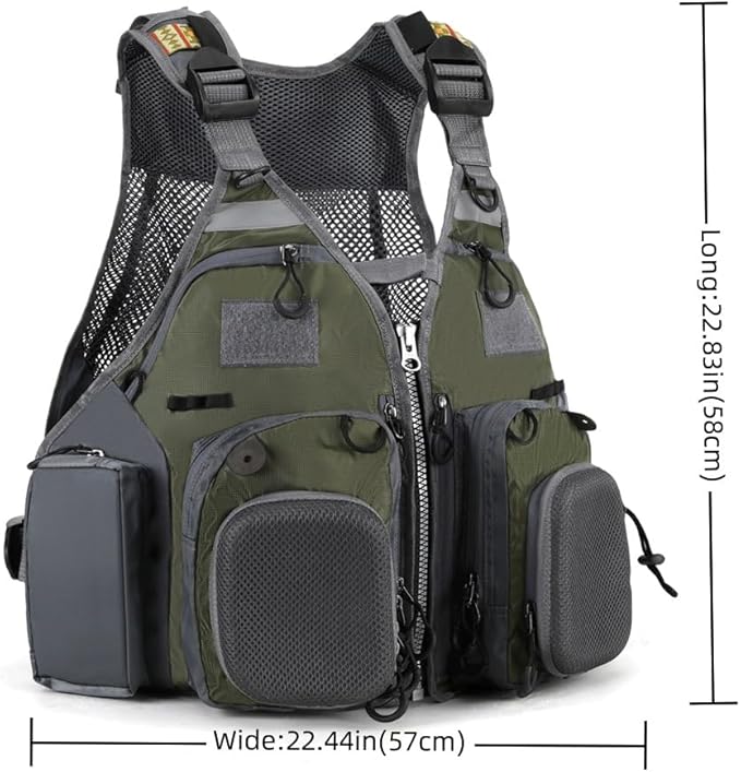 Adult fishing vest, adjustable size, suitable for both men and women