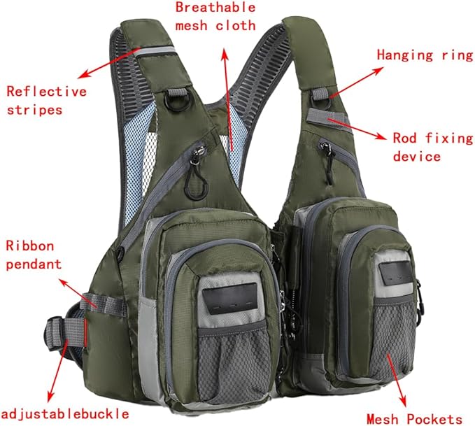 Fishing vest Fly fishing Luya Stream Fishing multi-pocket sizes are adjustable for both men and women