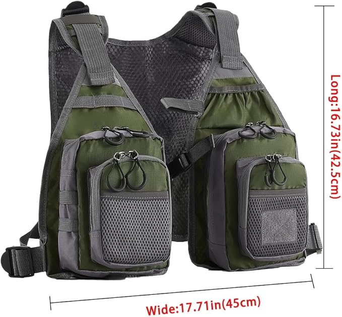 Fishing Vest for Outdoor Use Suitable for Perch and Trout Stream Fishing, Lightweight Equipment for Men and Women