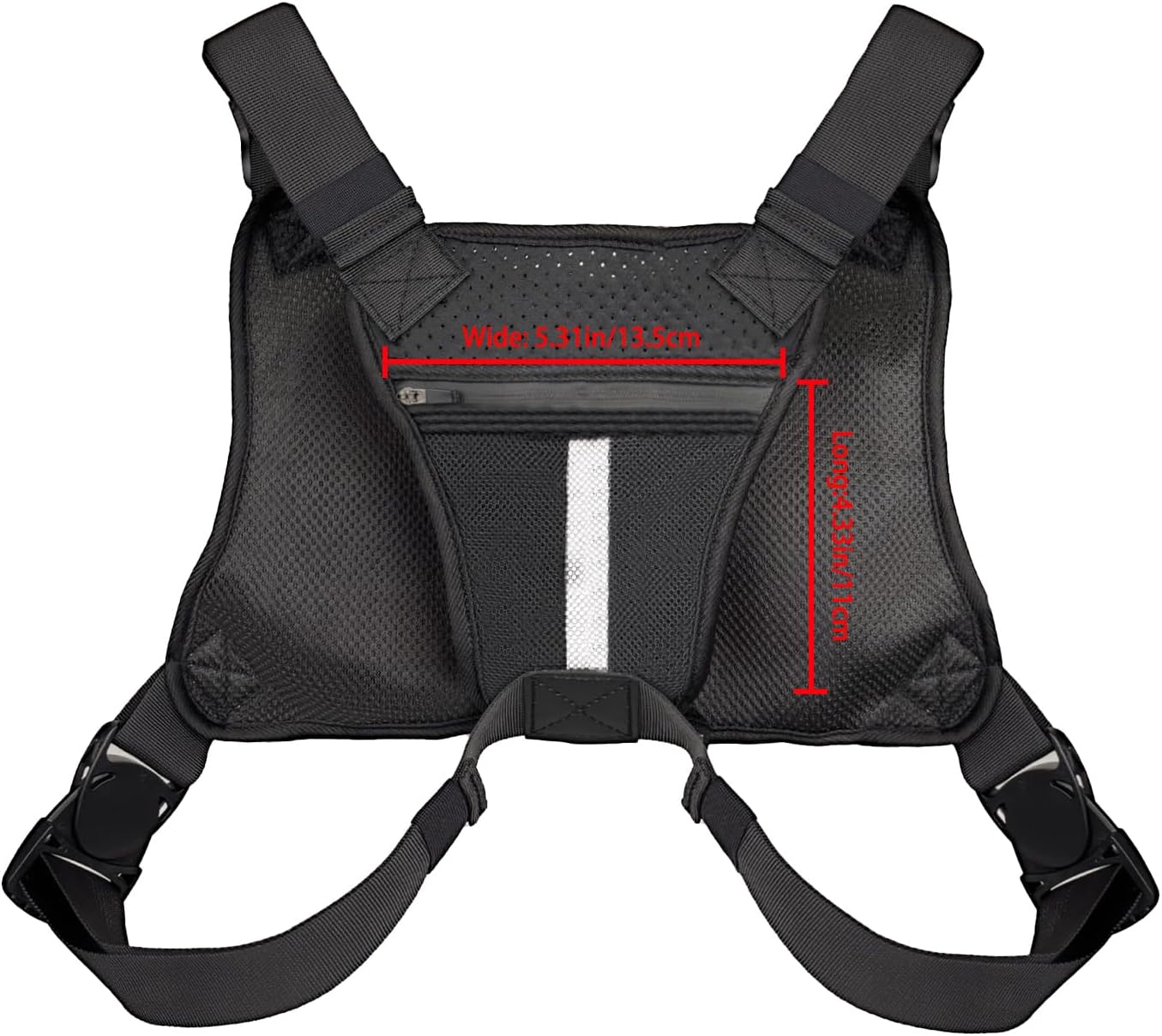Breathable Chest Bag with Phone Pocket & Night Safety Strips—Ideal for Snowboarding, Cycling, Running, and Streetwear Style.