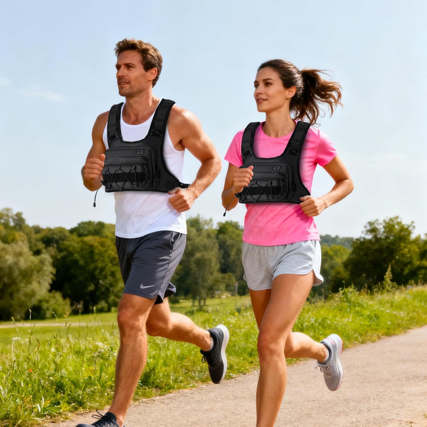 Running Vest 2L Water Bag is Suitable for Cycling, Mountain Reflective,Lightweight Breathable,Equipped Adjustable Shoulder Strap Phone Pocket for Men's and Women's Cross-Country Running