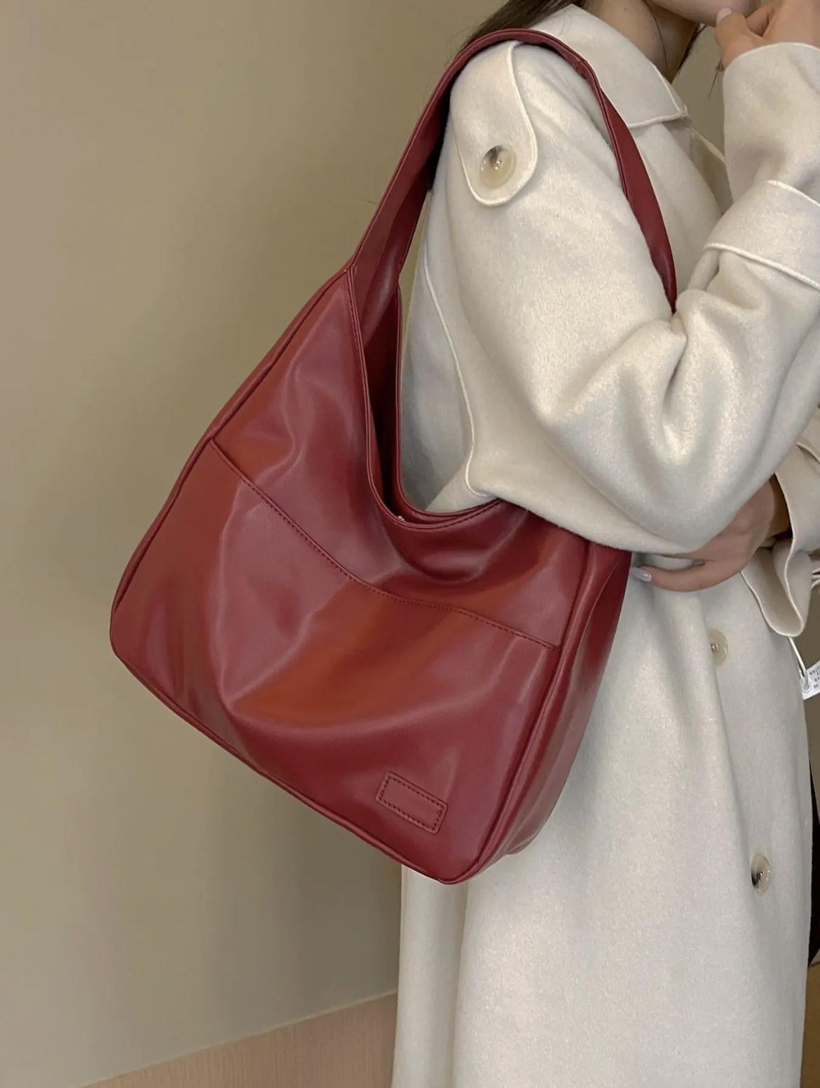 Fashion Classic Corduroy Letter Patched Design Top Handle Tote Bag, 1 Piece Casual Vintage Large Capacity Magnetic Closure Shoulder Bag for Women, Female Multiple Pocket Adjustable Strap Crossbody Bag, Christmas Gift Xmas New Year Gift