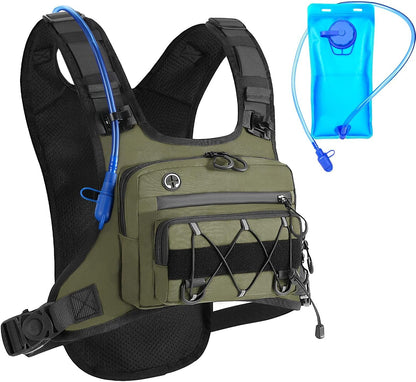 Running Vest 2L Water Bag is Suitable for Cycling, Mountain Reflective,Lightweight Breathable,Equipped Adjustable Shoulder Strap Phone Pocket for Men's and Women's Cross-Country Running