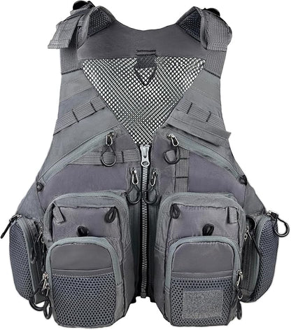 Fishing vest, breathable, multiple adjustable pockets, suitable for both men and women