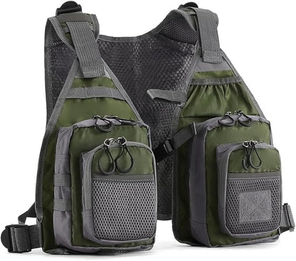Fishing Vest for Outdoor Use Suitable for Perch and Trout Stream Fishing, Lightweight Equipment for Men and Women