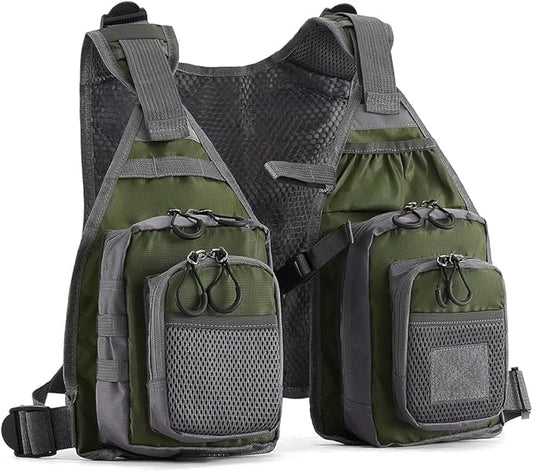 Fishing Vest for Outdoor Use Suitable for Perch and Trout Stream Fishing, Lightweight Equipment for Men and Women