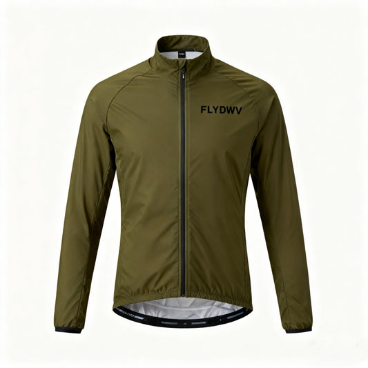 Men's Cycling Jacket Lightweight Windbreaker, Full-Zip Stand Collar Long Sleeve Bike Running Shell, Breathable Training Outerwear