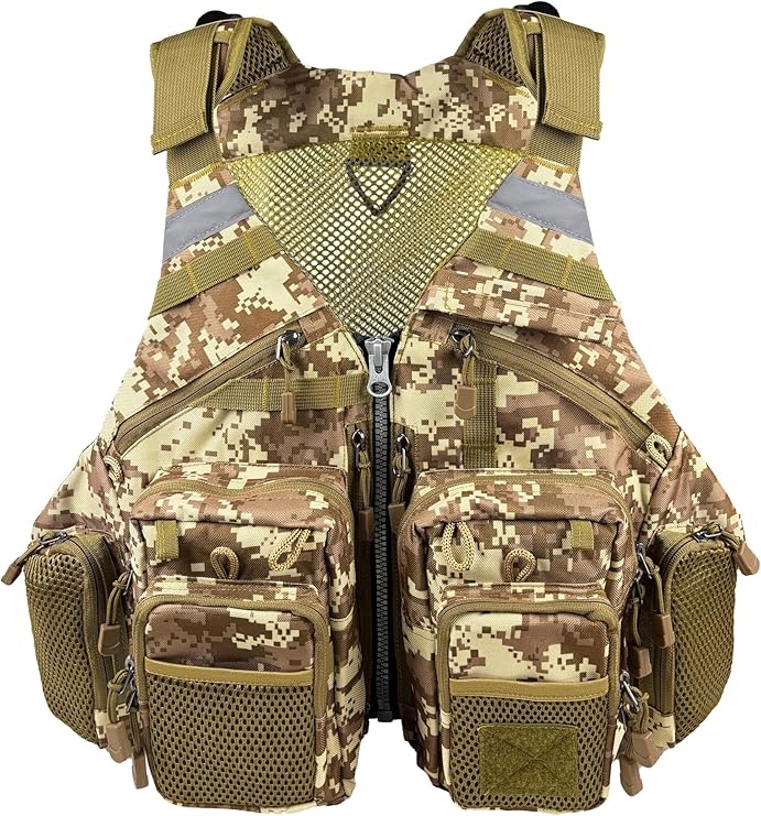 Fishing vest, breathable, multiple adjustable pockets, suitable for both men and women