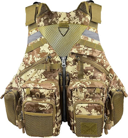 Fishing vest, breathable, multiple adjustable pockets, suitable for both men and women