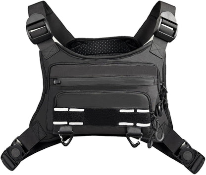 Breathable Chest Bag with Phone Pocket & Night Safety Strips—Ideal for Snowboarding, Cycling, Running, and Streetwear Style.