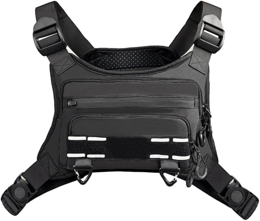 Breathable Chest Bag with Phone Pocket & Night Safety Strips—Ideal for Snowboarding, Cycling, Running, and Streetwear Style.