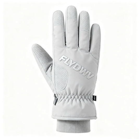 Winter Ski Gloves, Insulated Snow Gloves with Grip Palm, Side Zipper & Elastic Wrist, Warm Gloves for Skiing Snowboarding Hiking Commuting