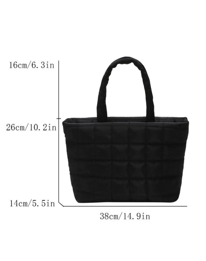 Women's Elegant Plaid Tote Bag, 1 Piece Simple Plain Commuter Large Capacity Shoulder Bag, Fashionable Tote Bag for Women & Girls for Work & Travel, Christmas Gift Xmas New Year Gift