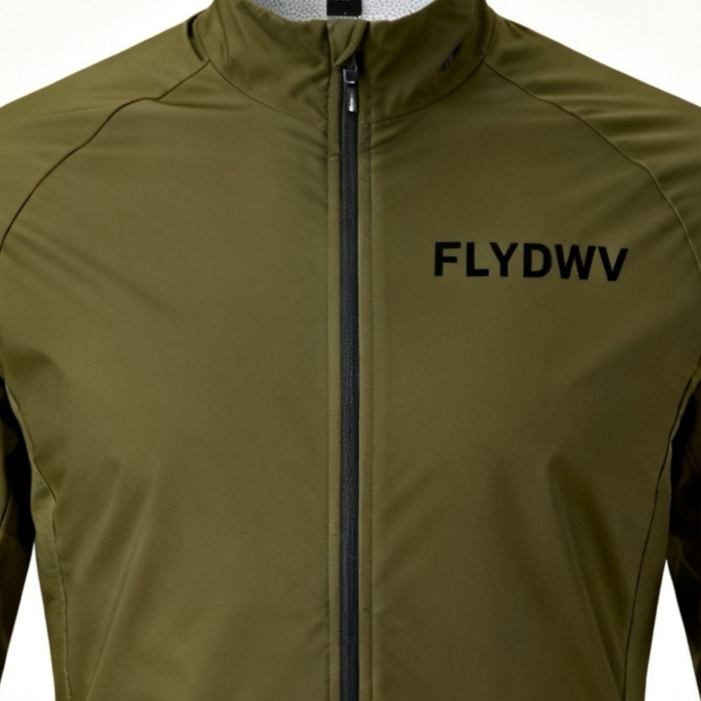 Men's Cycling Jacket Lightweight Windbreaker, Full-Zip Stand Collar Long Sleeve Bike Running Shell, Breathable Training Outerwear