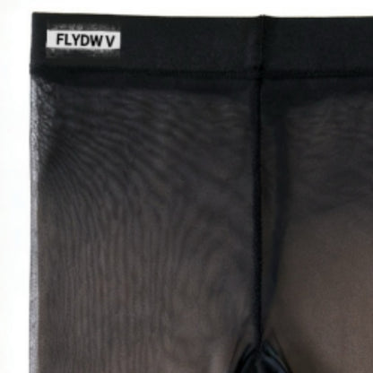 Women’s Sheer Pantyhose Tights, High Waist Transparent Nylon Stockings with Reinforced Toe, Everyday Hosiery (Black)