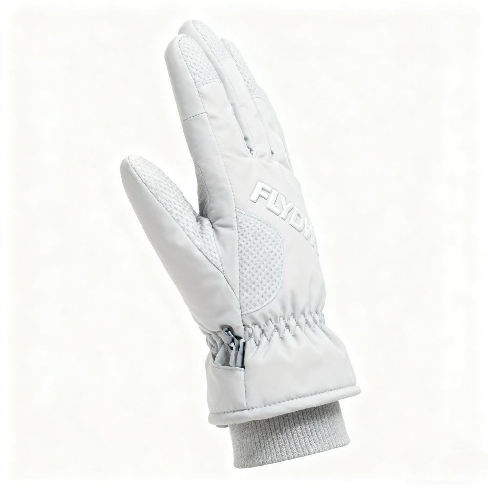 Winter Ski Gloves, Insulated Snow Gloves with Grip Palm, Side Zipper & Elastic Wrist, Warm Gloves for Skiing Snowboarding Hiking Commuting