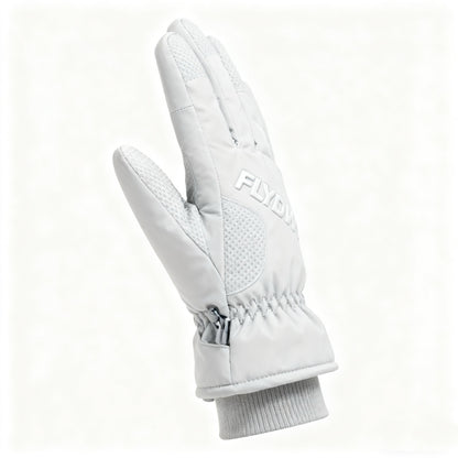 Winter Ski Gloves, Insulated Snow Gloves with Grip Palm, Side Zipper & Elastic Wrist, Warm Gloves for Skiing Snowboarding Hiking Commuting