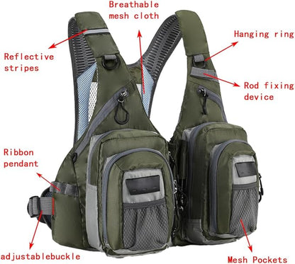 Fishing vest Fly fishing Luya Stream Fishing multi-pocket sizes are adjustable for both men and women