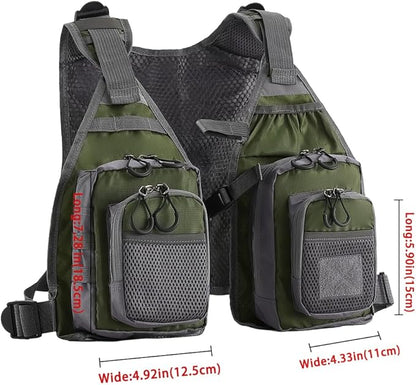 Fishing Vest for Outdoor Use Suitable for Perch and Trout Stream Fishing, Lightweight Equipment for Men and Women