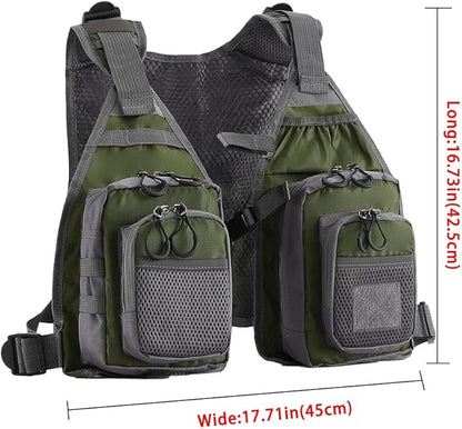 Fishing Vest for Outdoor Use Suitable for Perch and Trout Stream Fishing, Lightweight Equipment for Men and Women
