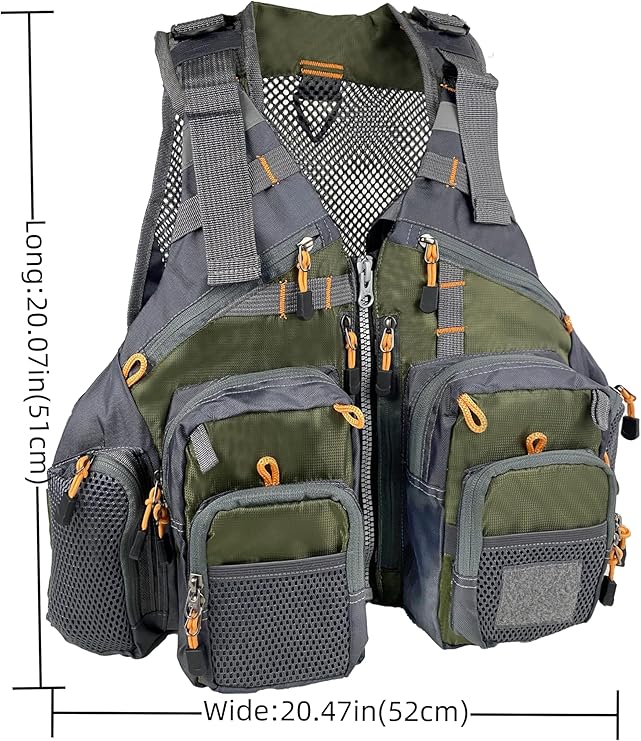 Fishing vest, breathable, multiple adjustable pockets, suitable for both men and women