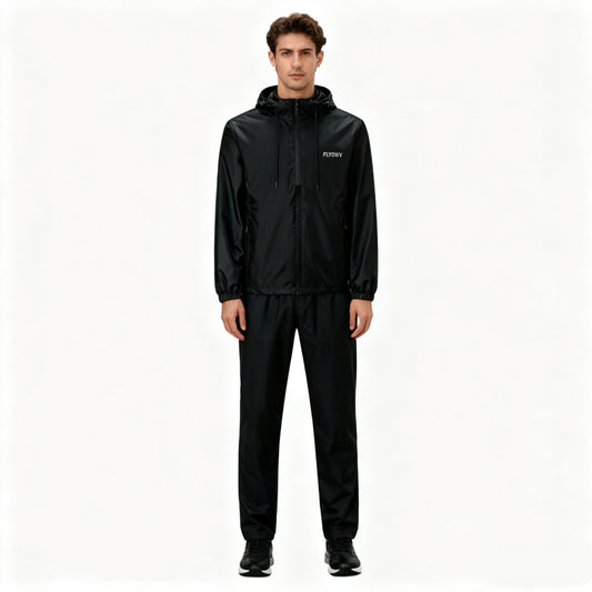 Men's Lightweight Hooded Rain Suit, Quick-Dry Windbreaker Jacket & Pants Set, Water-Resistant Packable Outdoor Gear for Fishing, Hiking & Cycling