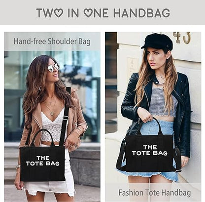 Tote Bags for Women Handbag Tote Purse with Zipper Canvas Crossbody Bag, Premium Quality, Designed in the USA