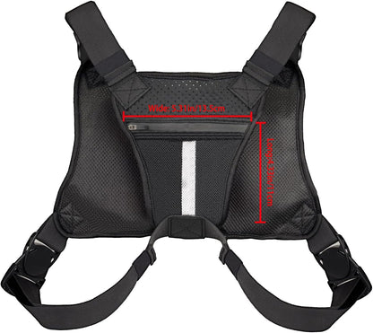 Breathable Chest Bag with Phone Pocket & Night Safety Strips—Ideal for Snowboarding, Cycling, Running, and Streetwear Style.