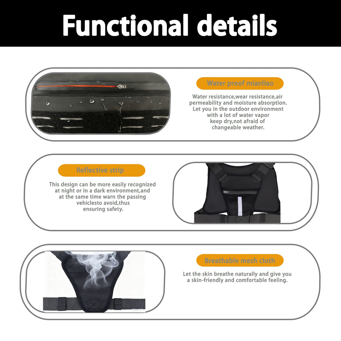 Breathable Chest Bag with Phone Pocket & Night Safety Strips—Ideal for Snowboarding, Cycling, Running, and Streetwear Style.