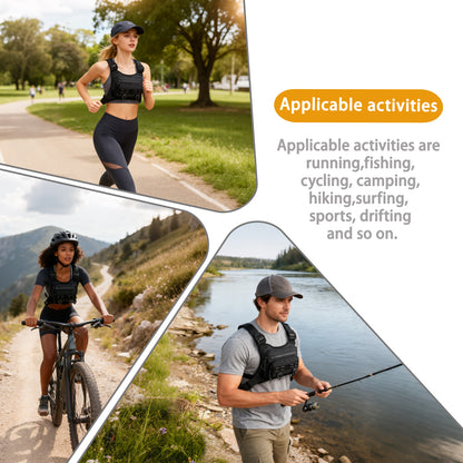 Breathable Chest Bag with Phone Pocket & Night Safety Strips—Ideal for Snowboarding, Cycling, Running, and Streetwear Style.