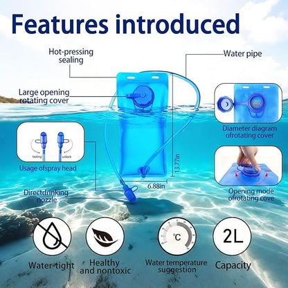 Running Vest 2L Water Bag is Suitable for Cycling, Mountain Reflective,Lightweight Breathable,Equipped Adjustable Shoulder Strap Phone Pocket for Men's and Women's Cross-Country Running